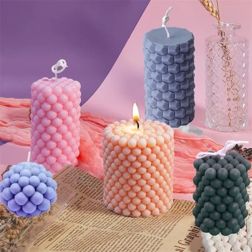 Bubble Silicone Candle Mold Geometric Pillar Scented Pillar Candles Making  Kit Handmade DIY Craft Tools Chocolate Cake Mould 220629 From Hui10, $5.11